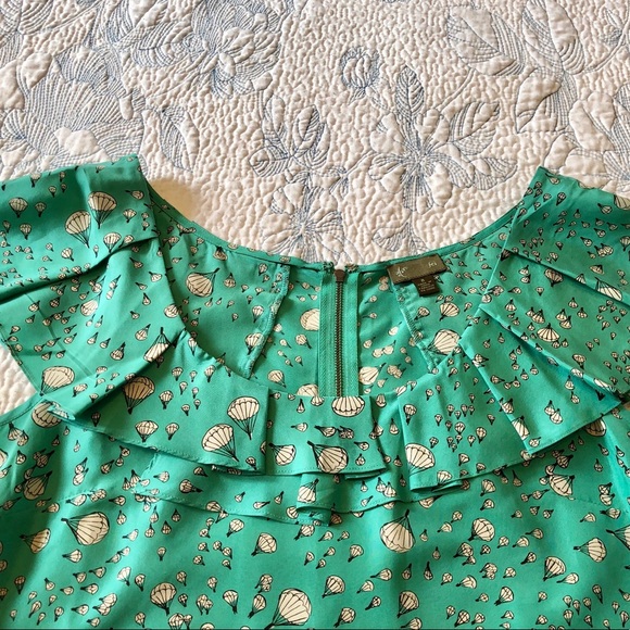 ❌SOLD❌ DO NOT BUY🚫Anthro 100% Silk Aqua Hot Air Balloon Whimsical Print Blouse - Picture 8 of 14